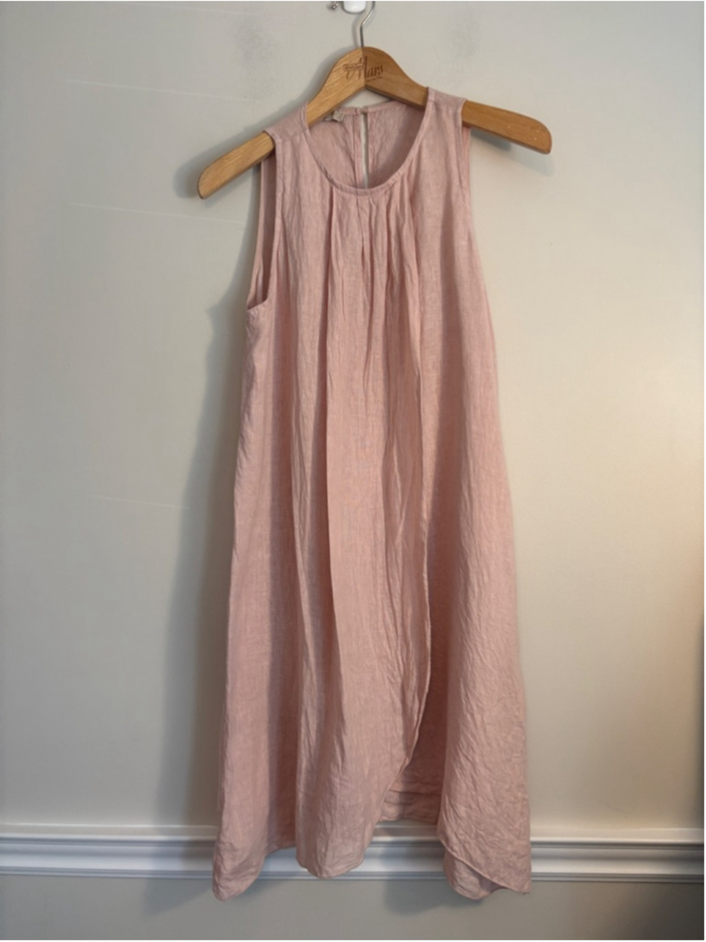 Bellambra Linen Dress Blush Pink Asymmetrical Size Small Made In Italy